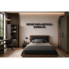 Boyutron Sevgi Paylaştıkça Çoğalır Modern 3D Baskı Dekoratif Duvar Yazısı Tablo - Mat Siyah - 10 cm Yükseklik