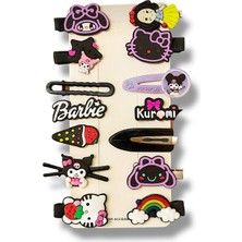 Sheker Home Kuromi & Hello Kitty Kız Çocuk & Bebek Toka Seti 14 Adet – Pens/çıtçıt Saç Aksesuarı