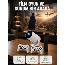 Azrlya 10.000 Oyun Destekli, Çift Kollu 4K Projeksiyon – Hdmı, Usb, Aux, Ethernet Yok Yeni Nesil - Lisinya