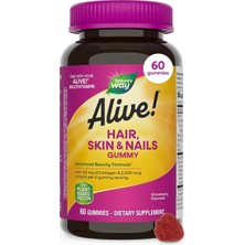 Nature’s Way Nature's Way, Alive!® Hair, Skin & Nails Gummies, Strawberry, 60 Gummies Usa Menşeii Dmmedicine