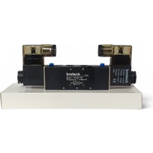 Brotech 1/4 - 5/2 Çift Bobin Selenoid Valf Araç Air Valfi Tır Branda Valfi Pnömatik Valf 12/24/220 Volt