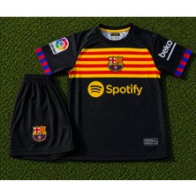 Candy Cup Barcelona 2025-26 Yeni Sezon Iç Saha Isimsiz Çocuk Forması 2'li Set Siyah