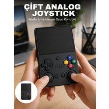 Azrlya 3.5 Inç IPS Ekran Retro Oyun Konsolu 64GB Dahili Hafıza Çift Analog Joystick Taşınabilir El Konsolu - Lisinya