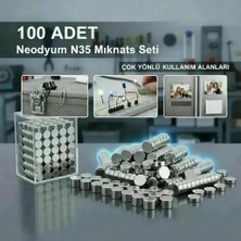 Azrlya 100 Lü 8X3MM Yuvarlak Neodyum Mıknatıs ( Lisinya )