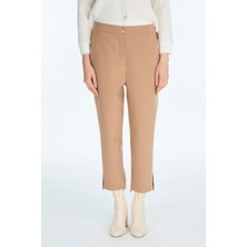 Zühre Yırtmaç Detaylı Camel Pantolon 0240
