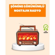 Azrlya Şömine Alev Işıklı Solar Bluetooth Hoparlör – 7W Güçlü Ses, Fm Radyo - Lisinya