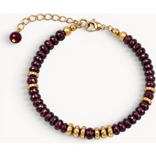 Sól Elegance Koleksiyonu %100 Doğal Lal Taşı (Garnet) Bileklik - Asaletin Taşı