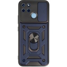 Ankaverse®  Realme C25Y Kılıf Pars Lens Yüzüklü Silikon - Lacivert