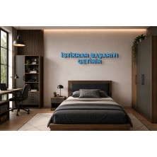 Boyutron Istikrar Başarıyı Getirir Modern 3D Baskı Dekoratif Duvar Yazısı Tablo - Sky Bkue - 10 cm Yükseklik