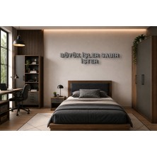 Boyutron Büyük Işler Sabır Ister Modern 3D Baskı Dekoratif Duvar Yazısı Tablo - Grayy - 10 cm Yükseklik