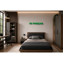 Boyutron Ay Parçam Modern 3D Baskı Dekoratif Duvar Yazısı Tablo - Green - 10 cm Yükseklik