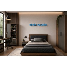 Boyutron Minik Kalbim Modern 3D Baskı Dekoratif Duvar Yazısı Tablo - Sky Bkue - 10 cm Yükseklik