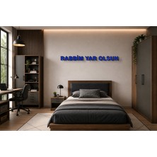 Boyutron Rabbim Yar Olsun Modern 3D Baskı Dekoratif Duvar Yazısı Tablo - Navy Blue - 10 cm Yükseklik
