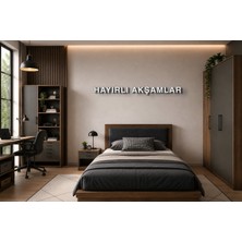 Boyutron Hayırlı Akşamlar Modern 3D Baskı Dekoratif Duvar Yazısı Tablo - White - 10 cm Yükseklik