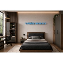 Boyutron Evimize Bereket Modern 3D Baskı Dekoratif Duvar Yazısı Tablo - Sky Bkue - 10 cm Yükseklik