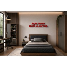 Boyutron Açık Hava Mutluluktur Modern 3D Baskı Dekoratif Duvar Yazısı Tablo - Red - 10 cm Yükseklik