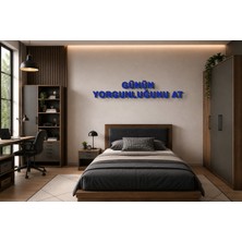Boyutron Günün Yorgunluğunu At Modern 3D Baskı Dekoratif Duvar Yazısı Tablo - Navy Blue - 10 cm Yükseklik