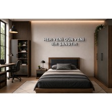 Boyutron Her Yeni Gün Yeni Bir Şanstır Modern 3D Baskı Dekoratif Duvar Yazısı Tablo - White - 10 cm Yükseklik