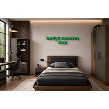 Boyutron Bahçe Hayatın Tadı Modern 3D Baskı Dekoratif Duvar Yazısı Tablo - Green - 10 cm Yükseklik