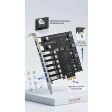 Mucize Eluteng 6-Port Pcı-E To USB 3.0 Genişletme Kartı - Katı Kapasitörlü Pcı Express X1 USB Çoğaltıcı