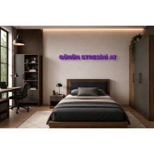 Boyutron Günün Stresini At Modern 3D Baskı Dekoratif Duvar Yazısı Tablo - Purple - 10 cm Yükseklik