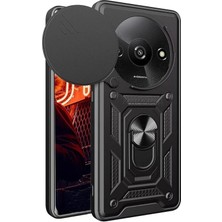 Ankaverse®   Redmi A3 4g Kılıf Pars Lens Yüzüklü Silikon - Siyah