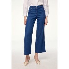 Zühre Denim Geniş Paça Lacivert Pantolon 0136
