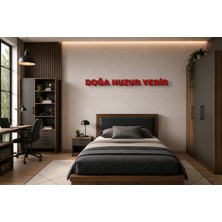 Boyutron Doğa Huzur Verir Modern 3D Baskı Dekoratif Duvar Yazısı Tablo - Red - 10 cm Yükseklik