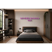 Boyutron Sevgimiz Sonsuza Dek Modern 3D Baskı Dekoratif Duvar Yazısı Tablo - Pink - 10 cm Yükseklik