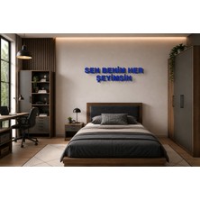 Boyutron Sen Benim Her Şeyimsin Modern 3D Baskı Dekoratif Duvar Yazısı Tablo - Navy Blue - 10 cm Yükseklik