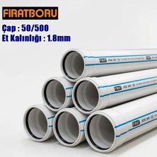 Fırat 50/500MM Pvc Atık Su Borusu, 1.8mm Et Kalınlığı, 1 Adet