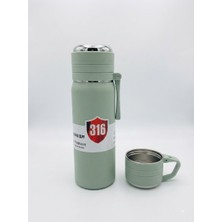 Tüftürük 500 ml Bardaklı Termoslu Paslanmaz Çelik Matara