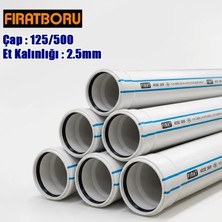 Fırat 125/500MM Pvc Atık Su Borusu, 2.5mm Et Kalınlığı, 1 Adet
