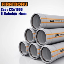 Fırat 125/1000MM Dublex Pvc Atık Su Borusu 4mm Et Kalınlığı, 1 Adet