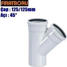 Fırat Pvc Tek Çatal 125/125MM 45°, Pvc Tek Çatal 45°, 1 Adet
