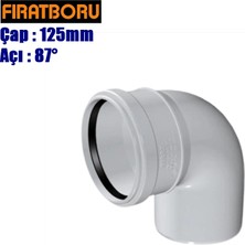 Fırat Pvc Kapalı Dirsek 125X87, Pvc Dirsek 87° Kapalı, 1 Adet