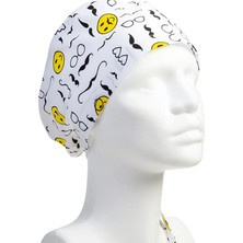 Uslucan Alışveriş Unisex Pamuklu Hemşire Bonesi Desenli Doktor Aşçı Hastane Ameliyathane Cerrahi Scrub Bone