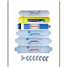 Mineral Filtreli-Tüm Kapalı Kasa Su Arıtma Cihazı Filtresi,6 Lı Filtre Seti