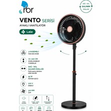 Rbr Lale 55W Ayaklı Vantilatör 3 Kademeli Hız Ayarlı 70-100 cm Ayarlanabilir Siyah-Pembe Bakır
