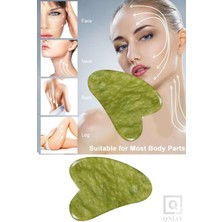 Yeşim Taşı Gua Sha Doğal Taş Yüz Vücut Masaj Taşı (1 Adet) Rahatlatıcı Krem Spa Terapi An