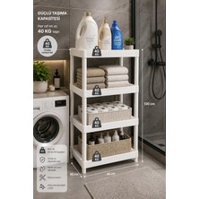 Ata Home 4 Katlı Çok Amaçlı Banyo Dolabı Mutfak Düzenleyici Organizer Balkon Dolabı Rafı Kil