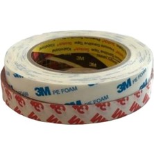Güçlü Çift Taraflı Bant Seti Köpük Bant 15 mm x 4.5 mt + Ince Şeffaf 15 mm x 5 mt