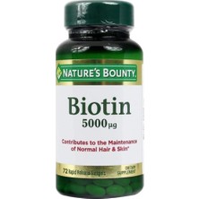 Biotin Takviye Edici Gıda 5000 Mcg 72 Kapsül, Saç ve Cilt Bakımı Için