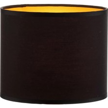 Levaillant Siyah Abajur Şapka & Başlık - Içi Gold Kaplama, 20 cm Çap, 18 cm Yükseklik - Özel