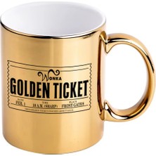 Hamiki Willy Wonka Golden Ticket Gold Porselen Kupa Bardak
