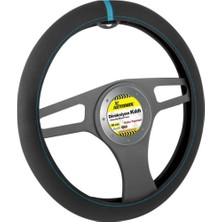 Alcantara Direksiyon Kılıfı - Mavi Şeritli