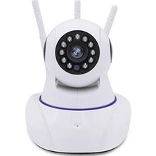 Gece Görüşlü Hd 360 Derece Wifi Ip Kamera Bebek Kamerası-3 Anten