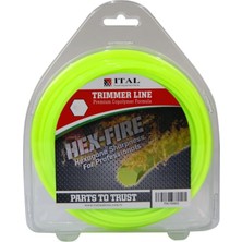 Ital Tırpan Misinası Hex-Fire 3.3mm 46 mt Altı Köşe Yeşil / 3.3 mm Kalınlık