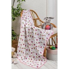 %100 Pamuk Müslin Çocuk Battaniyesi Çok Amaçlı Örtü Pembe 75 x 75 cm Bigi Pembe 75 x 75 (Yeni