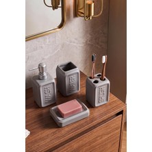 Perotti 13891 Well Stoneware 4 Parça Banyo Seti Gri